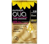 Garnier Permanent Hair Colour without Ammonia with Nourishing Natural Oils, Full Grey Hair Coverage, Olia Permanent Colouration, 9.30 Caramel Gold (Blonde), 1 Piece