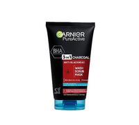 Garnier Pure Active 3 In 1 Charcoal Blackhead Mask Wash Scrub, Aloe Vera, 150 Ml, Pack Of 1
