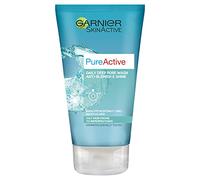 Garnier Pure Active Anti-Blackhead Deep Pore Face Wash 150ml, Face Cleanser For Oily Skin, With Zinc & Salicylic Acid - Removes Excess Oil, Unclogs Pores & Reduces Blackheads, Dermatologically Tested