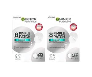 GARNIER Pure Active Button Patch - Pack of 2 x 22 - Reduces the Appearance of Buttons in 8H* Clinically Proven - Invisible & Ultra-Thin - Hydrocolloid Technology - Vegan & Cruelty-Free - Men and Women