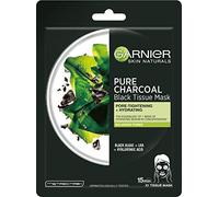 Garnier, Pure Charcoal Black Tissue Mask Cleansing and Moisturising Pore Tightening Mask A Cleaning Mask on a Carbon Fabric