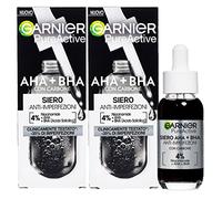 Garnier PureActive Anti-Imperfection Face Serum with Charcoal Niacinamide AHA BHA Treatment Pimples Blackheads Redness Marks Light Mattifying Uniforming Formula Without Residue - 2 Bottles 30ml