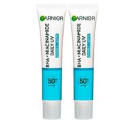 Garnier PureActive Anti-Imperfections Anti-UV Daily Mattifying Facial Fluid with BHA and Niacinamide SPF 50+ Very High Protection - 2 Bottles of 40ml