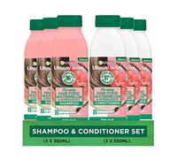Garnier Shampoo & Conditioner Set by Ultimate Blends, Plumping Watermelon Hair Food for Fine Hair, 98 Percent Natural Origin Ingredients, 100% Vegan Formula, 3 x 350ml Shampoo & 3 x 350ml Conditioner