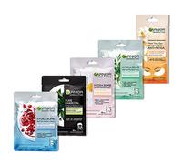 Garnier Skin Active Hydra Bomb 5 Skin Care Fabric Masks Moisturising Purifying Soothing Mattifying and Anti-Dark Circles Face and Eye Contour - Set of 5