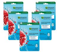 GARNIER Skin Active MOISTURE BOMB Pomegranate TISSUE Face Mask - 5 PACK