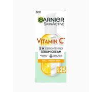 Garnier Vitamin C* Serum Cream, Brightening Face Moisturiser, SPF25, 50ml | With 20% Vitamin C*, Hydrates, Protects and Reveals Bright Glowing Skin, Organic, Cruelty-Free & Vegan, All Skin Types