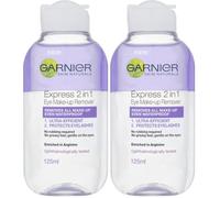 Garnier Skin Active Waterproof Eye Make-Up Remover, Sensitive Skin 125ml | With Eye Makeup Remover Pads, 2 in 1 Gentle On Eyes and Eyelashes, Reusable Micellar Eco Pads