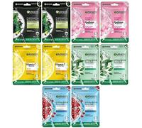 Garnier Skin Naturals, Face Mask Set, Hydrating, Pore Reducing, Brightening, and Enhances Glow, Hydra Bomb Serum Mask & Black Serum Mask, 5 pcs, 140g (Flavour)
