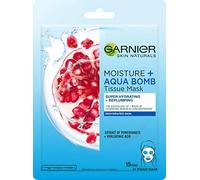 Garnier Skin Naturals Moisture + Aqua Bomb Fabric Mask with Garnet Extract, Super Moisturising 28g