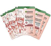 Garnier SkinActive 2 Million Probiotics Repairing Cloth Mask, Face Mask Against Dry, Dull and Matte Skin, for More Glow and More Moisture, Pack of 5