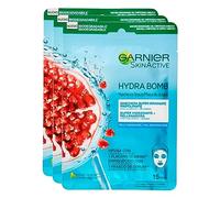 Garnier SkinActive Hydra Bomb Super Moisturising and Replenishing Fabric Face Mask with Pomegranate and Hyaluronic Acid - 3 Packs