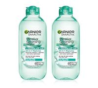 Garnier SkinActive Micellar Water with Hyaluronic Acid, Facial Cleanser & Makeup Remover, 13.5 Fl Oz (400mL), 2 Count (Packaging May Vary)