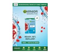 Garnier SkinActive Moisturising Tissue Mask, Moisturising and Firming, Pomegranate + Hyaluronic Acid, For Dehydrated Skin, Set of 5