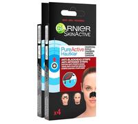Garnier SkinActive Pure Active Strip Zone T Anti-Black Spots Charcoal Patches for Nose Forehead and Chin Purifying with Salicylic Acid - 2 Packs of 4 Patches