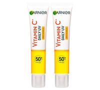 Garnier SkinActive Vitamin C Daily Anti-UV Fluid Anti-Spot Invisible SPF 50+ Moisturizing Rapid Absorption - 2 Bottles of 40ml