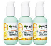 Garnier SkinActive Vitamin C Face Serum in Cream 2in1 Illuminating and Anti-Blemish SPF 25 for Dull Uneven Skin Formula with Vitamin C and Citrus Extract - 3 Bottles of 50ml