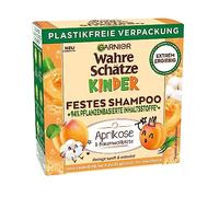 Garnier Solid Children's Shampoo, Mild Care Shampoo for Sensitive Hair and Easy to Comb, with Apricot and Cotton Blossom, True Treasures Kids, 1 x 60 ml