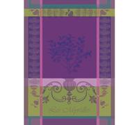 Garnier-Thiebaut, Myrtilles Violet, (Blueberries), Woven French Kitchen Towel, 100% two-ply twisted cotton Cotton, Made in France
