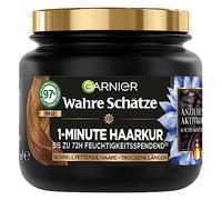Garnier True Treasures Balancing Charcoal Hair Mask, Hair Treatment for Quickly Greasy Scalp and Dry Hair Lengths, Activated Carbon and Black Cumin Oil, 340 ml (Pack of 1)