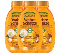 Garnier True Treasures Nourishing Oil Shampoo Argan & Camelia Oil Intensively Nourishes Shine and Smoothness 3 x 250 ml