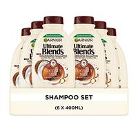 Garnier Ultimate Blends Coconut Milk & Macadamia Smoothing and Nourishing Vegan Shampoo for curly hair 6 x 400 ml