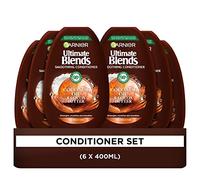 Garnier Ultimate Blends Coconut Oil & Cocoa Butter Smoothing and Nourishing Vegan Conditioner for Frizzy and Curly Hair 6 x 400 ml