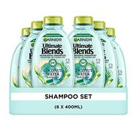 Garnier Ultimate Blends Coconut Water & Aloe Vera Lightweight Hydrating Vegan Shampoo for dehydrated hair 6 x 400 ml