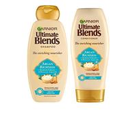 Garnier Ultimate Blends Shampoo & Conditioner Set | Argan Richness With Moroccan Argan Oil and Almond Cream Nourishing for Dry, Unruly Hair | 360 ml |