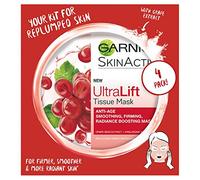 Garnier Ultralift Anti Ageing Tissue Mask, Radiance Boosting Tissue Face Sheet Mask Pack of 4 5021044119027