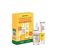 Garnier Vitamin C Brightening Serum & Glow UV Fluid SPF 50+ Face Duo Set