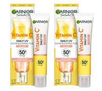 Garnier Vitamin C Daily UV Glow-Boosting Fluid Face Cream SPF50+ 40ml (Set Of 2)