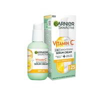 Garnier Vitamin C Serum Cream, 2in1 Formula With 20% Vitamin C serum & SPF 25 Moisturiser, Hydrate & Reveal Bright Glowing Skin, Organic & Vegan Form