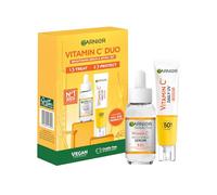 Garnier Vitamin C Brightening Serum & Glow UV Fluid SPF 50+ Face Duo Set