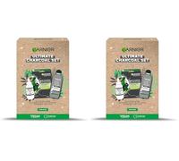 Garnier's Ultimate Charcoal Gift Set for Face, with Serum, Face Mask and Micellar Purifying Jelly Water to Reduce Imperfections, Approved by Cruelty Free International, Vegan (Pack of 2)