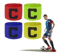Garnirise Captains Armband Kids Captain Armband Football 4 pcs Velcro Captains Armband Adjustable Multicoloured Elastic Sports Arm Bands for All Sports Events Clubs Teams Pack for Child