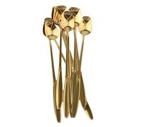 Garnish Your Table with 10PCS of Rose Design Stainless Steel Spoons for Events (gold)
