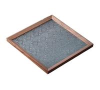 GAROEN Breakfast Tray Walnut Wood Tray Solid Wood Tea Tray Tea Tray Coaster Tea Cup Water Cup Drain Tea Set Tea Table (B L)