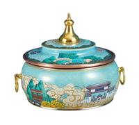 GAROEN Chinese Hot Pot Single Pot Hot Pot Meal Sharing Enamel Copper Pot Traditional Stew Soup Pot Cookware Hot Pot (A 16 * 17cm)