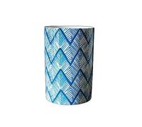 GAROEN Planters Small Flower Pot Ceramic Flower Pot Coffee Table Office Desktop Decorative Flower Pot Blue Printed Flower Pot (D)