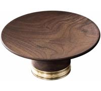 GAROEN Raised Walnut Serving Plate Multi-Use Round Pedestal Fruit Plate Elegant Wooden Fruit Tray，S