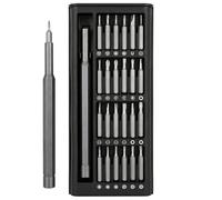 Garoma 25-In-1 Precision Screwdriver for Men Macbook,PC,Laptop,iPhone,PS5,Xbox,Switch CRV Steel Little Space,Easy Carry,Anti-Slip Handle,Gift for Men Magnetic Torx Triwing Bits for Electronics -Silver
