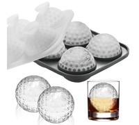 GAROMIA Ice Cube Tray Silicone Golf Ball Ice Cube Tray Large Silicone Set with Lid Round Ice Ball Mould Ball Silicone Ice Cube Mould for Kitchen, Cocktail, Whisky, Drink