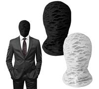 GAROMIA Pack of 2 Full Face Mask Spandex Head Mask White Black Mask Unisex Mask Halloween Ghost Mask Faceless Head Mask for Halloween Party Costume Cosplay
