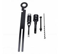 Garosa 1/4 Inch Square Hole Drill Bit Mortising Chisel Bit Round Shank 2 Pits 2 Slots for Impact Drill Power Hammer Woodworking Furniture Cabinet Installation