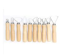 Garosa 10 Pcs Stainless Steel Ceramic Pottery Clay Ribbon Sculpting Tool Kit with Flat Wire for Carving Scraping Modeling