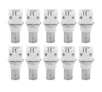 Garosa 10Pcs BNC Female Right Angle Solder PCB Mount with Nut Bulkhead Connector Plastic Type White PC Board BNC Socket BNC Monitoring Video Connector 2P BNCQ9 Adapter for CCTV Systems