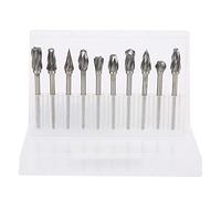 Garosa 10Pcs Burr Bits, Tungsten Steel Alloy Drill Grinding Cutter, Single Flute Roughing Grind Tools, Wood Carving Milling Files with High Grinding Efficiency Replacement No Dust