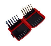 Garosa 12Pcs Combined Tap Drill Bit Set HSS Blue Plating Imperial Ti Plated Hand Tools 1/4in Hex Shank for Drilling, Tapping, Cutting Soft Metals, Aluminum Plates, Iron
