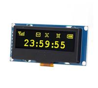Garosa 2.23 Inch 128x32 OLED Display Module SSD1305 SPI IIC 3.3V with Self Illumination Flexible Organic LED Screen for Electronics Industrial Control (MRC162D Yellow Display)